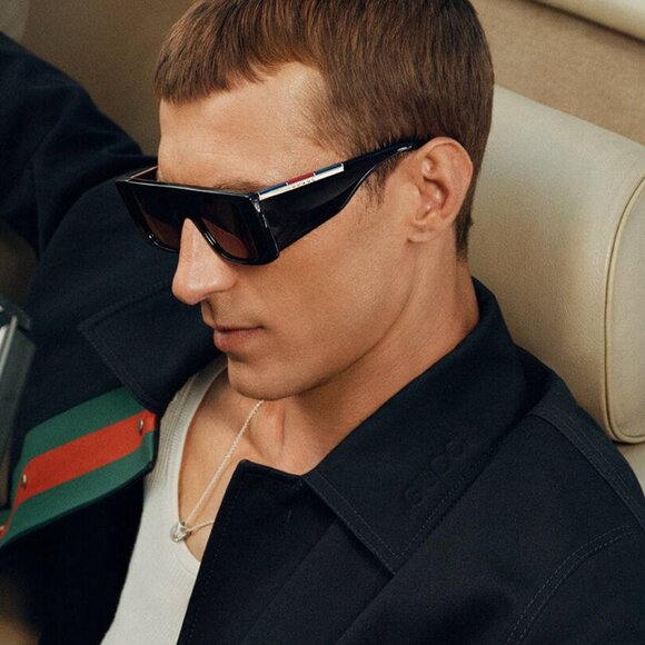 Gucci GG1888S 001 Sunglasses Black Square Frame, Brown  display picture 3